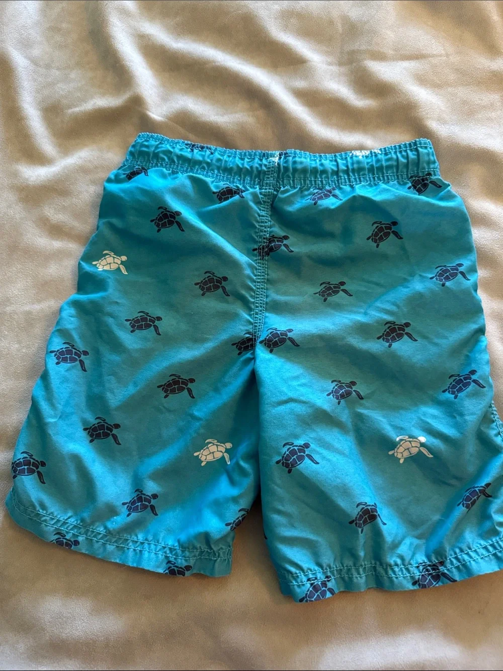 Old Navy Teal Turtle Swim Trunks & Aqua Shark Swim Shorts